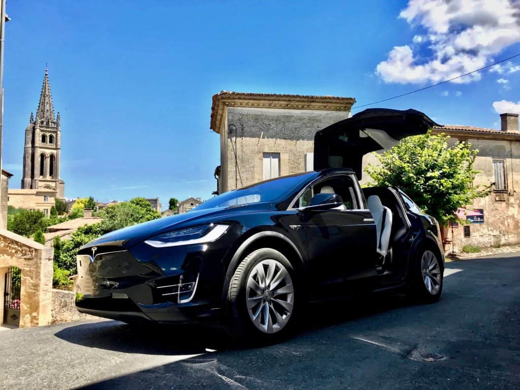 Tesla Model X for high-end transfers to St Emilion from Bordeaux